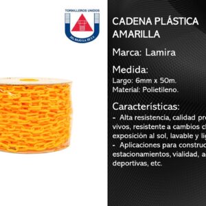 LAMIRA - CADENA PLASTICA AMARILLA (ROLLO 50M)