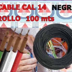 CABLE CAL 14 NEGRO (Rollo 100m)