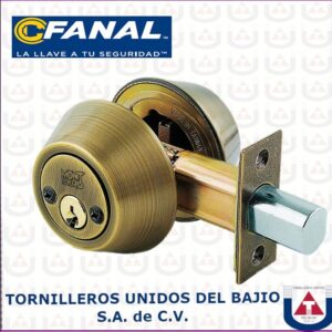 FANAL  CERROJO DOBLE CILINDRO Laton Antiguo