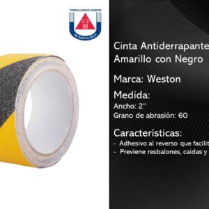 WESTON - CINTA ANTIDERRAPANTE 2" AMA/NE 50MM X 5M G60