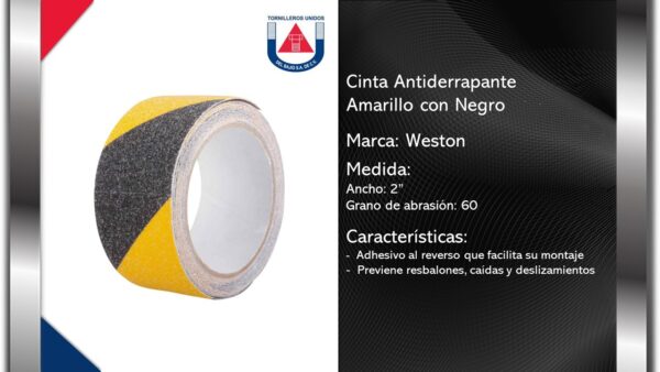 WESTON - CINTA ANTIDERRAPANTE 2" AMA/NE 50MM X 5M G60
