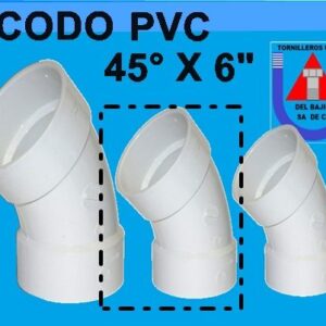 PVC SANITARIO - CODO 45ø 6