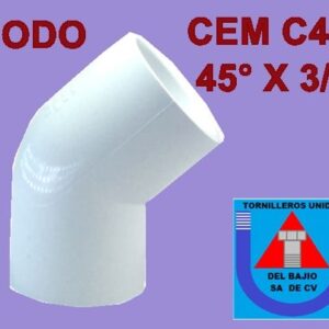 HIDRAULICO CEM C40 - CODO 45ø 3/4