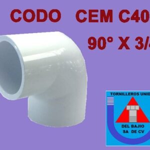 HIDRAULICO CEM C40 - CODO 90ø 3/4