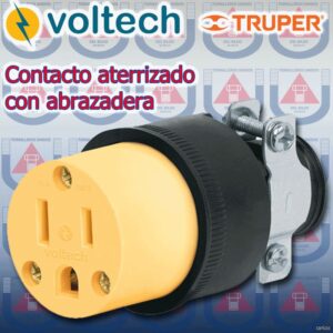 CONTACTO ATERRIZADO C/ ABRAZADERA METALICA