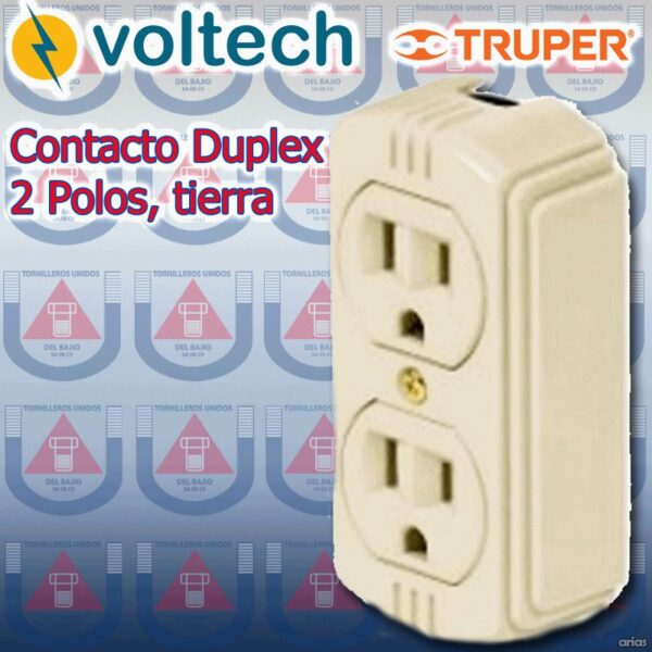 CONTACTO DUPLEX 2 POLOS TIERRA