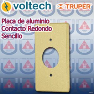 PLACA DE ALUMINIO CONTACTO REDONDO SENCILLO