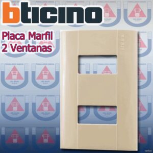 BTICINO  PLACA MARFIL 2 VENTANAS