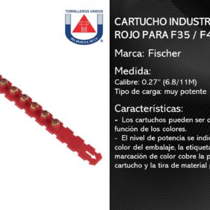 FISCHER  CARTUCHO INDUSTRIAL FSC ROJO 6.8/11M CAL 0.27" (1 TIRA)