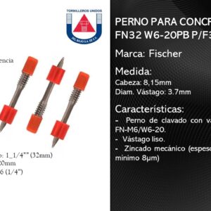 FISCHER  PERNO PARA CONCRETO C8 R1/4" L11/4" (32MM) FN32 W620PB P/F35