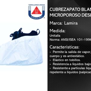 LAMIRA - CUBREZAPATO BLANCO MICROPOROSO DESECHABLE