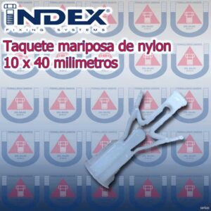 TAQUETE MARIPOSA DE NYLON 10 x 40mm P/MAT Hueco