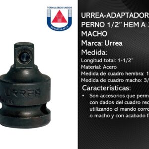 URREA-ADAPTADOR IMPAC PERNO 1/2" HEM A 3/8" MACHO