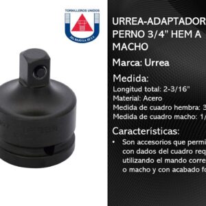 URREA-ADAPTADOR IMPAC PERNO 3/4" HEM A 1/2" MACHO