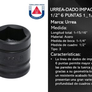 URREA-DADO IMPAC CUADRO 1/2" 6 PUNTAS 1_1/4"