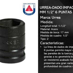 URREA-DADO IMPAC CUADRO MM 1/2" 6 PUNTAS 17 M