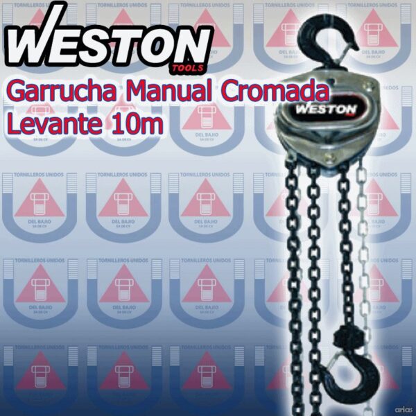 GARRUCHA MANUAL CROMADA 10M - 2TN