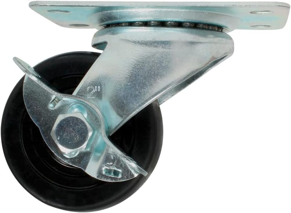 RODAJA D/HULE NEGRO GIRATORIA 2" C/PLACA 67MM X 48MM Y FRENO CAP 40 KG