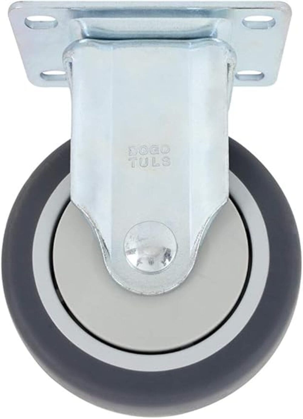 RODAJA D/HULE TERMOPLASTICO GRIS FIJA C/PLACA 4" CAP 105 KG