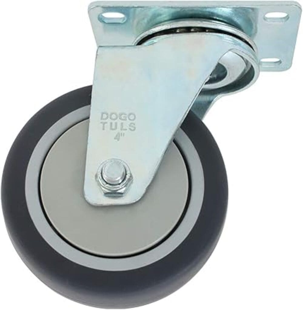 RODAJA D/HULE TERMOPLASTICO GRIS GIRATORIA C/PLACA 4" CAP 105 KG