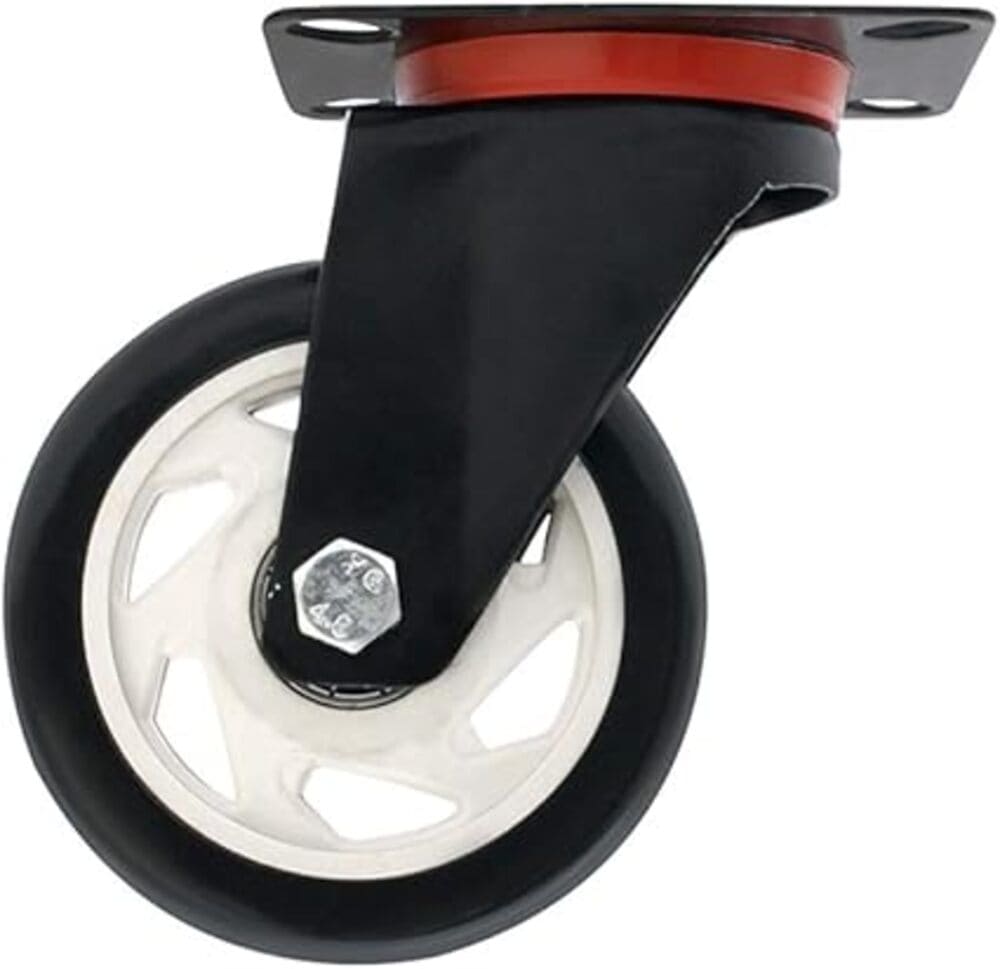 RODAJA D/PVC NEGRA GIRATORIA C/PLACA 5" CAP 90 KG